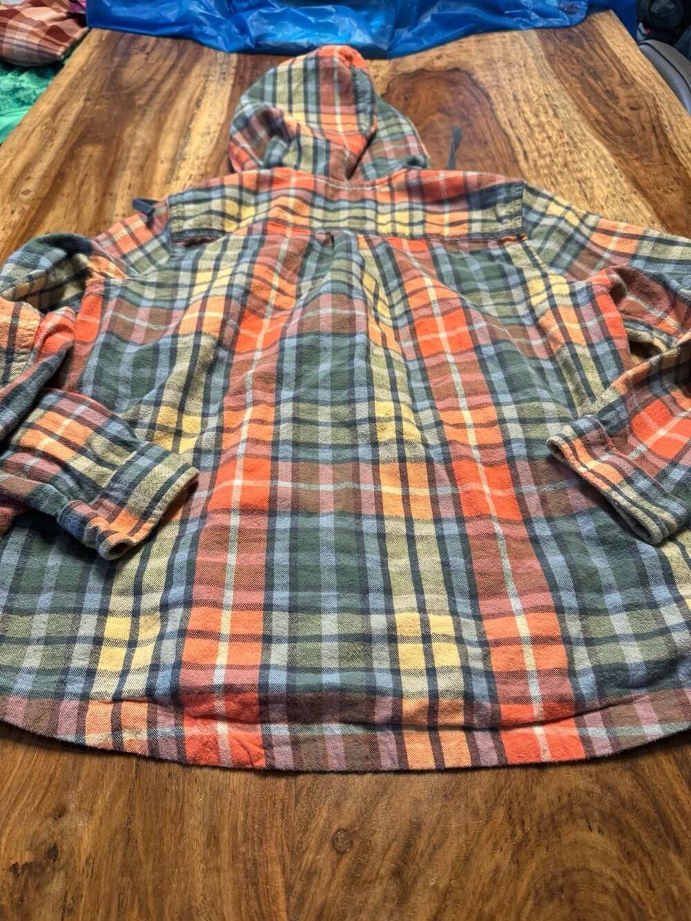 L.L.Bean Women's Scotch Plaid Flannel Shirt, Relaxed Fit Full-Zip Hoodie L - Picture 6 of 6